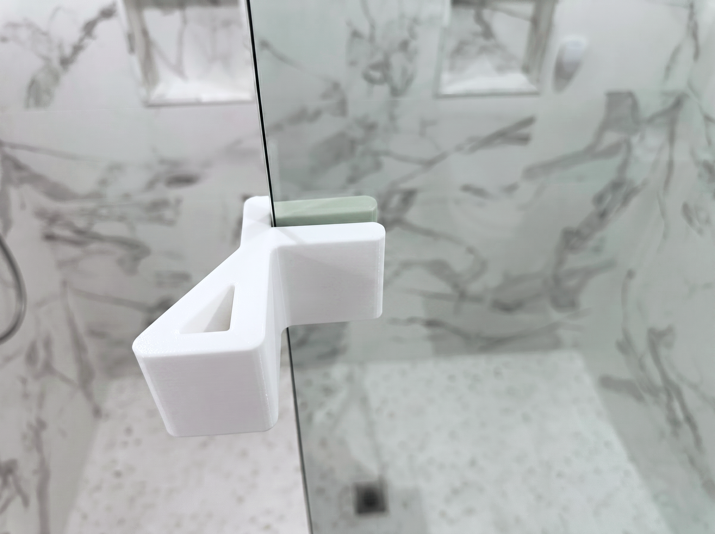 Tidy Shower Door Wedge on glass door